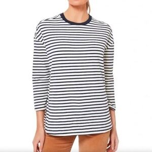 Tuckernuck Pomander Place Navy Striped Knit Popover Top